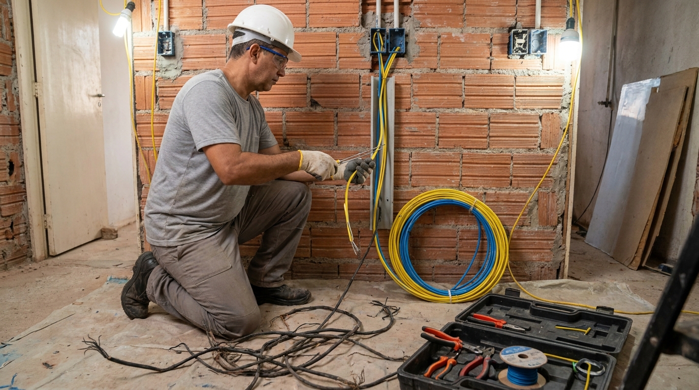 Troca de fiacao eletrica residencial em Itajaí‑SC